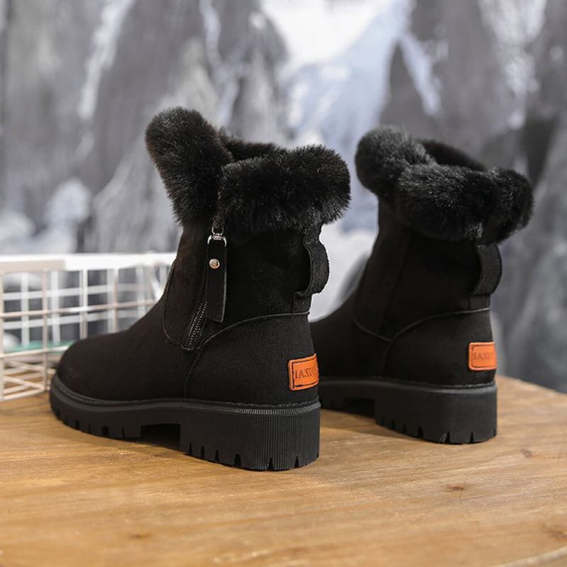 Lässige Bequeme Winter-schneestiefel Mit Seitlichem Reißverschluss Für Damen In Großen Größen