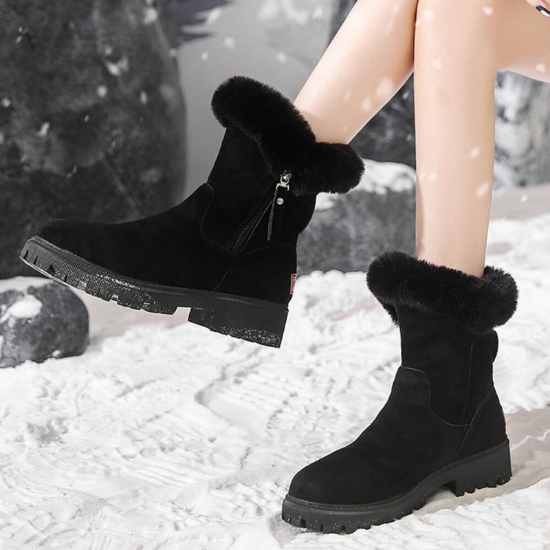 Lässige Bequeme Winter-schneestiefel Mit Seitlichem Reißverschluss Für Damen In Großen Größen