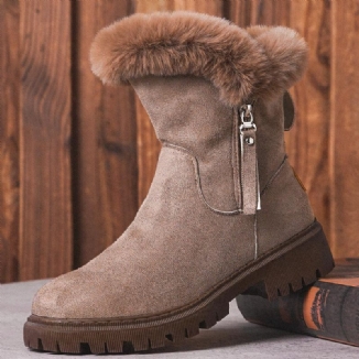 Lässige Bequeme Winter-schneestiefel Mit Seitlichem Reißverschluss Für Damen In Großen Größen