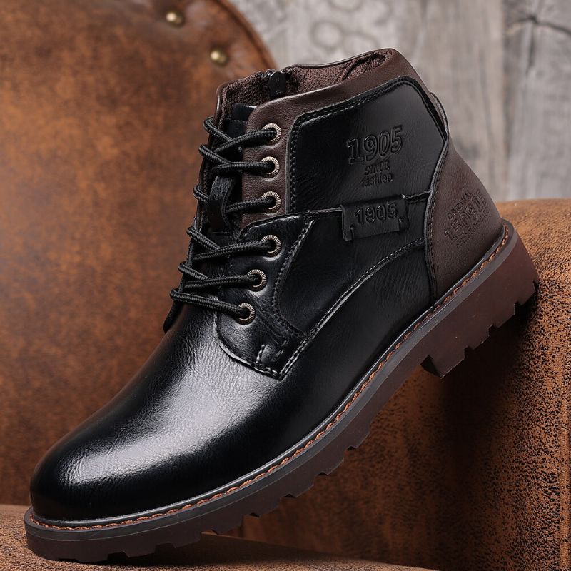 Lässige Stiefeletten Aus Weichem Leder Im Retro-cowboy-stil Für Herren