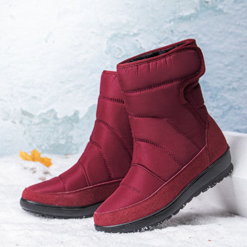 Lässige Warm Gefütterte Damen-schneestiefel Mit Hakenschlaufe Und Kurzer Wade