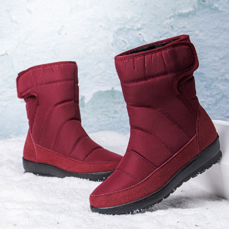 Lässige Warm Gefütterte Damen-schneestiefel Mit Hakenschlaufe Und Kurzer Wade