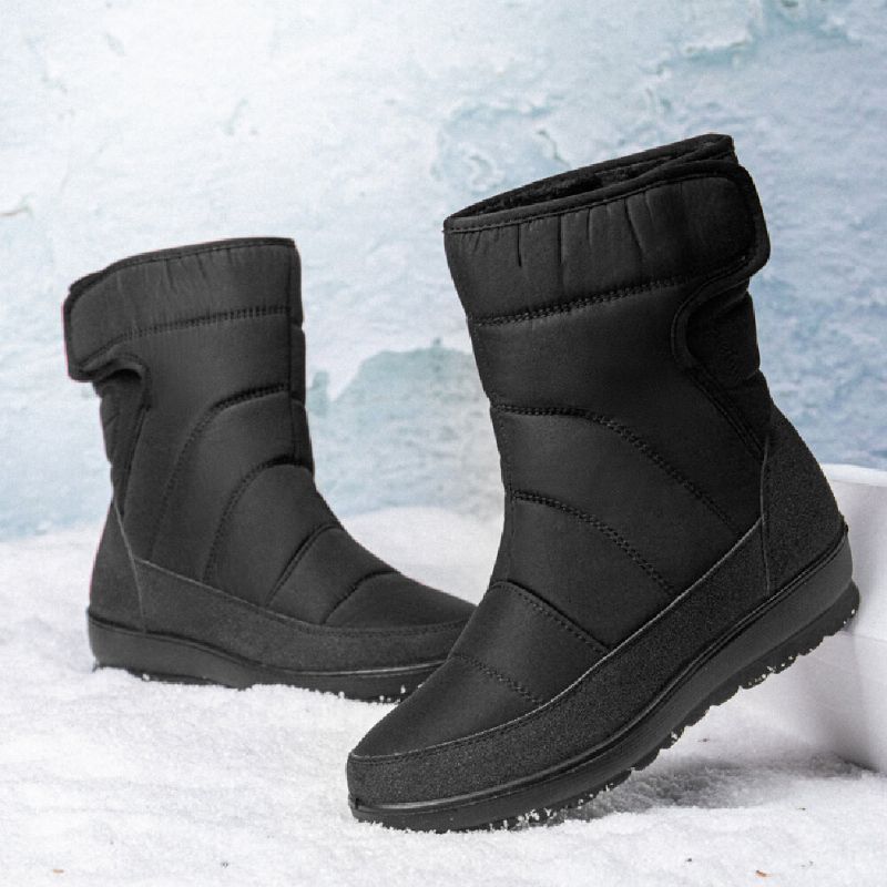 Lässige Warm Gefütterte Damen-schneestiefel Mit Hakenschlaufe Und Kurzer Wade