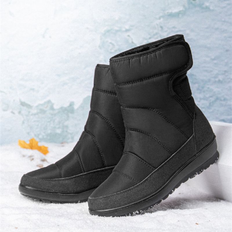 Lässige Warm Gefütterte Damen-schneestiefel Mit Hakenschlaufe Und Kurzer Wade