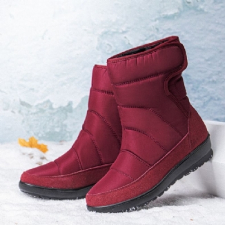 Lässige Warm Gefütterte Damen-schneestiefel Mit Hakenschlaufe Und Kurzer Wade