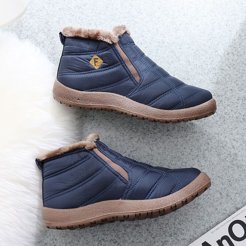 Leichte Bequeme Slip-on-high-top-plus-samt-warme Schneestiefel Für Herren Baumwollschuhe