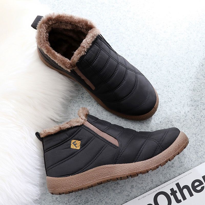 Leichte Bequeme Slip-on-high-top-plus-samt-warme Schneestiefel Für Herren Baumwollschuhe