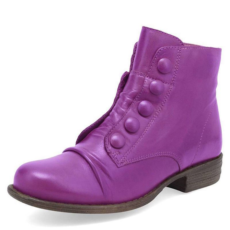 Plus Size Damen Bikerstiefel Mit Seitlichem Reißverschluss Und Niedrigem Absatz