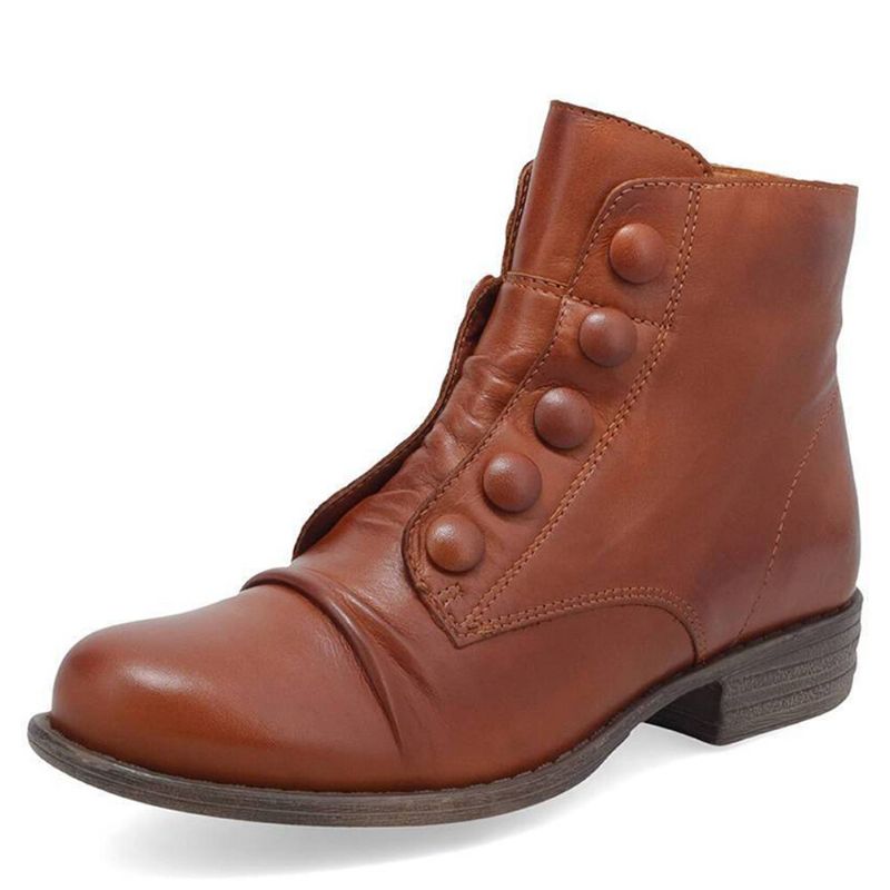 Plus Size Damen Bikerstiefel Mit Seitlichem Reißverschluss Und Niedrigem Absatz