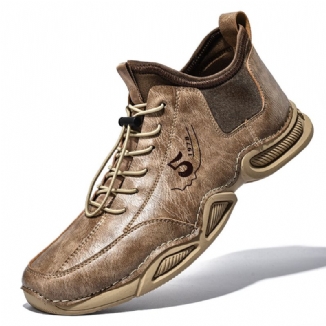 Retro Handnähte Mikrofaser Leder Rutschfeste Casual Stiefeletten Für Herren