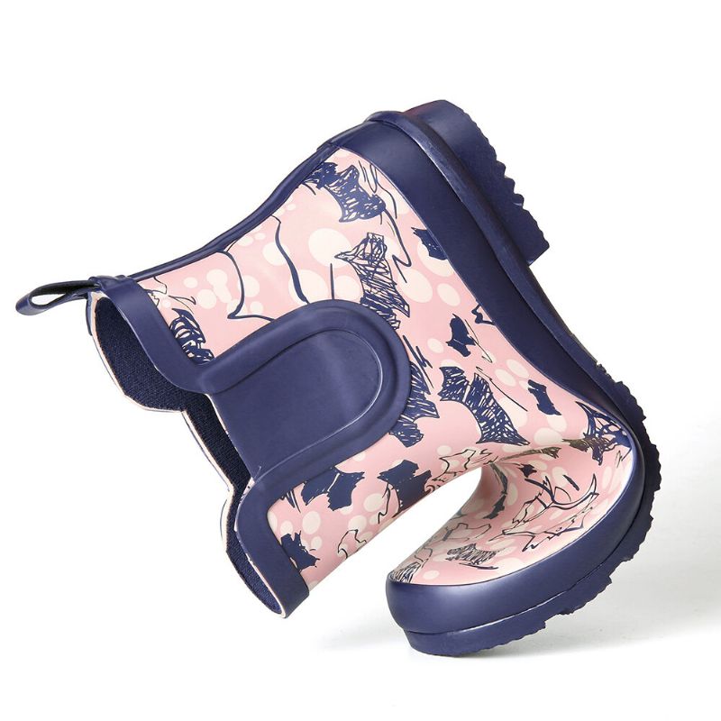 Rutschfeste Wasserdichte Chelsea-booties Aus Naturkautschuk. Regenstiefel