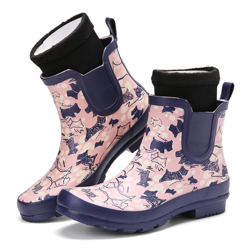 Rutschfeste Wasserdichte Chelsea-booties Aus Naturkautschuk. Regenstiefel