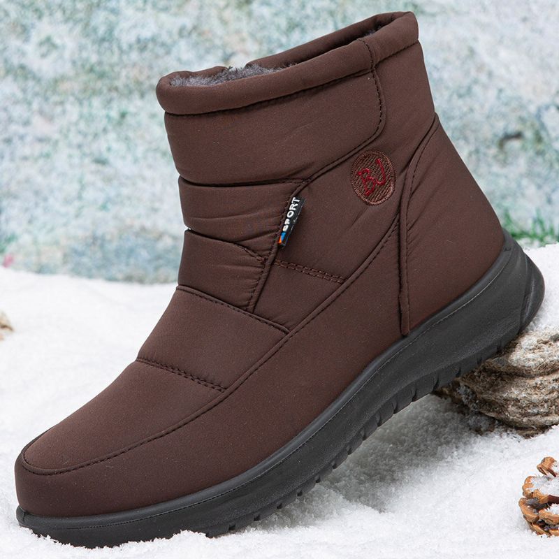 Warme Gefütterte Damen-schneestiefel Zum Hineinschlüpfen Und Aus Samt