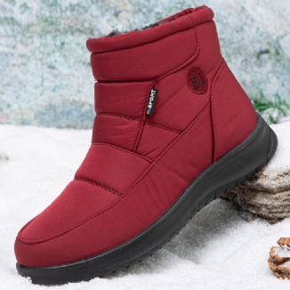 Warme Gefütterte Damen-schneestiefel Zum Hineinschlüpfen Und Aus Samt