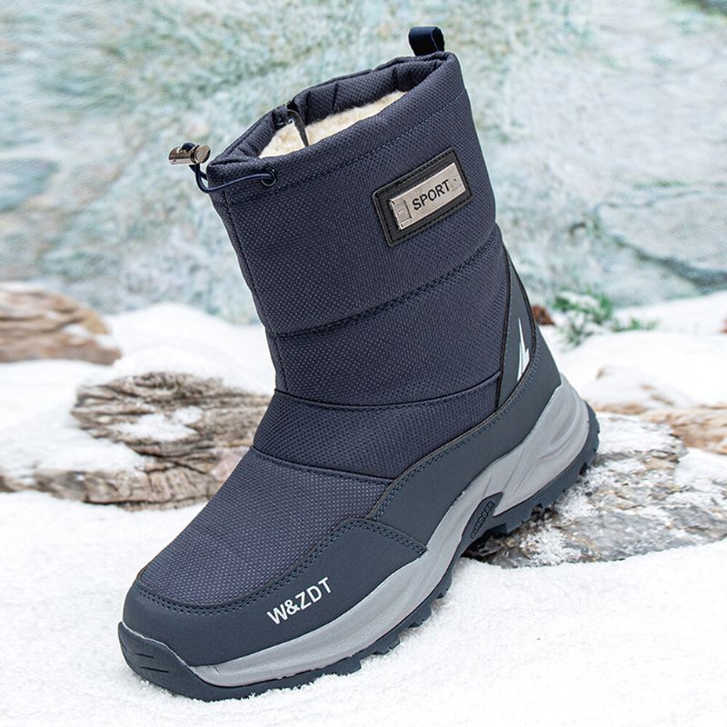 Wasserdichte Rutschfeste Herren-schneestiefel Aus Samt Und Dickerem Material Für Den Winter Im Freien