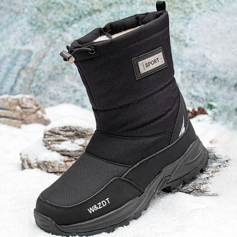 Wasserdichte Rutschfeste Herren-schneestiefel Aus Samt Und Dickerem Material Für Den Winter Im Freien