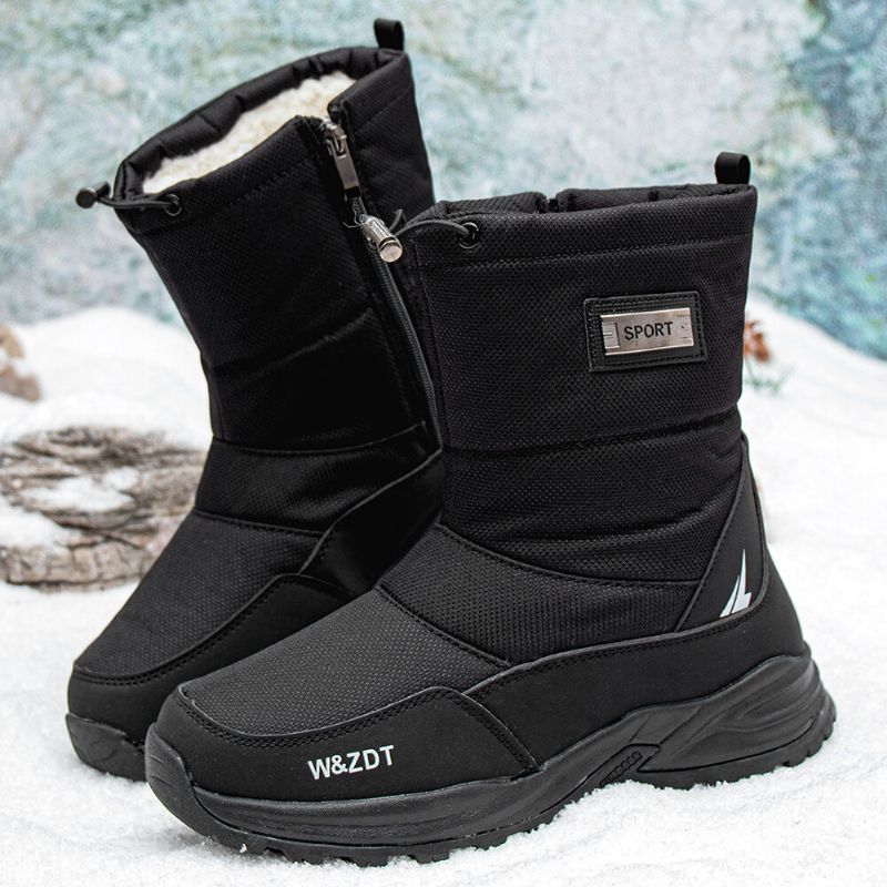 Wasserdichte Rutschfeste Herren-schneestiefel Aus Samt Und Dickerem Material Für Den Winter Im Freien