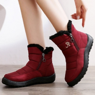 Wasserdichte Rutschfeste High-top-schneestiefel Mit Reißverschluss Für Damen In Übergröße