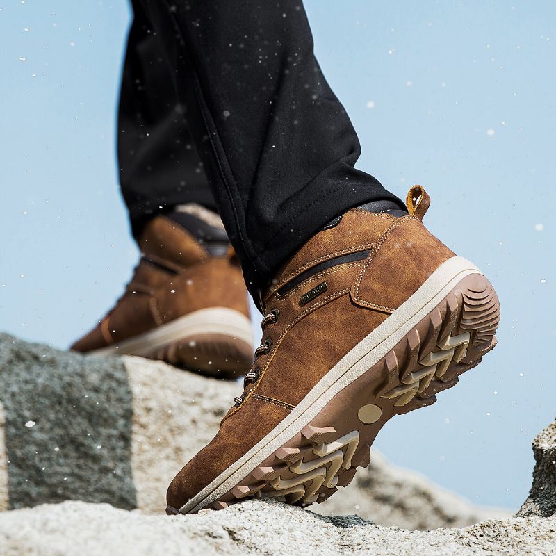 Wasserdichte Warm Gefütterte Rutschfeste Wanderschuhe Für Herren