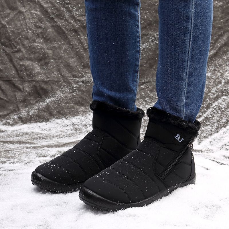 Wasserdichtes Warmes Futter Winter-schnee-knöchel-beiläufige Damen-stiefel