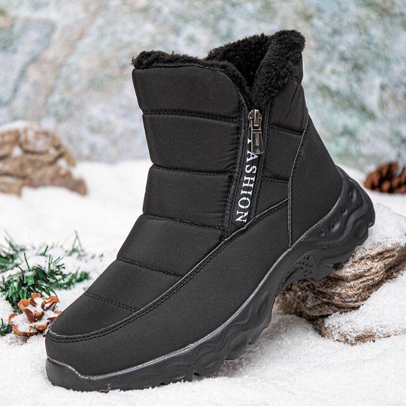 Winter Warm Gefütterte Outdoor-schneestiefel Mit Seitlichem Reißverschluss