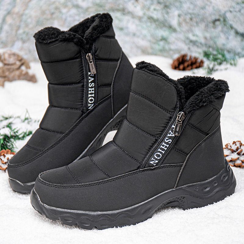 Winter Warm Gefütterte Outdoor-schneestiefel Mit Seitlichem Reißverschluss