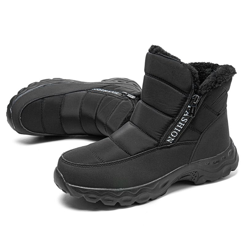 Winter Warm Gefütterte Outdoor-schneestiefel Mit Seitlichem Reißverschluss