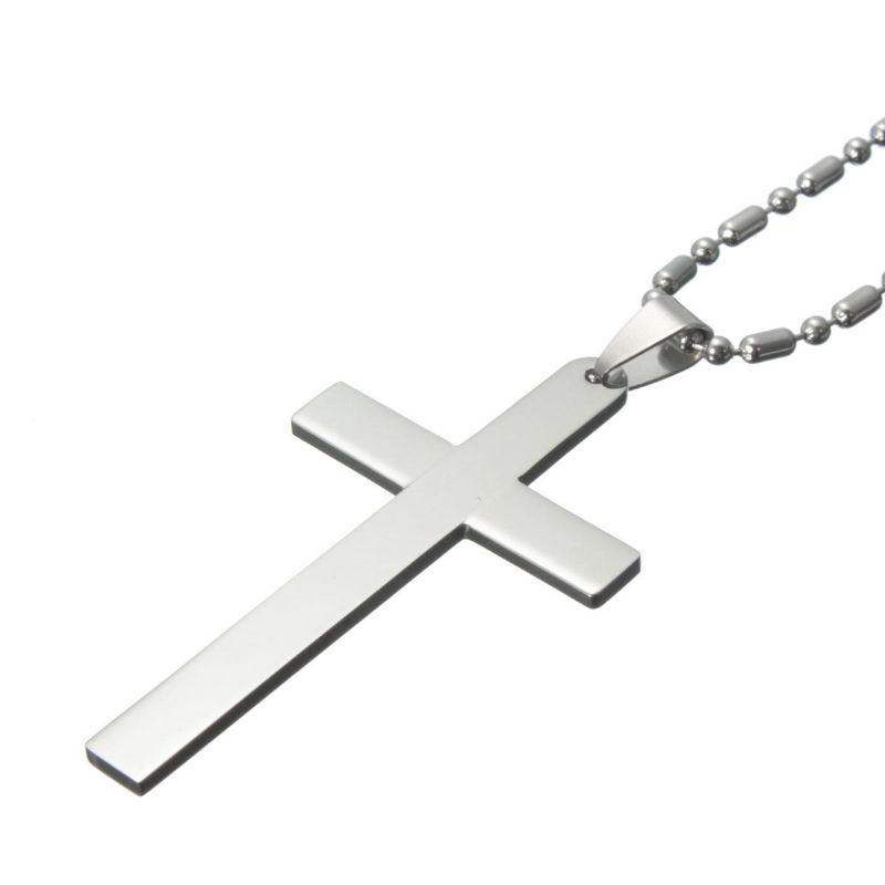 20'' Edelstahlkette Kreuz Silber Anhänger Halskette Schmuck Weihnachtsgeschenk