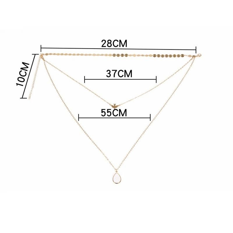 Bohemian Peace Pigeon Multi-layer-halskette Wassertropfen-anhänger Legierungsketten-charm-halskette