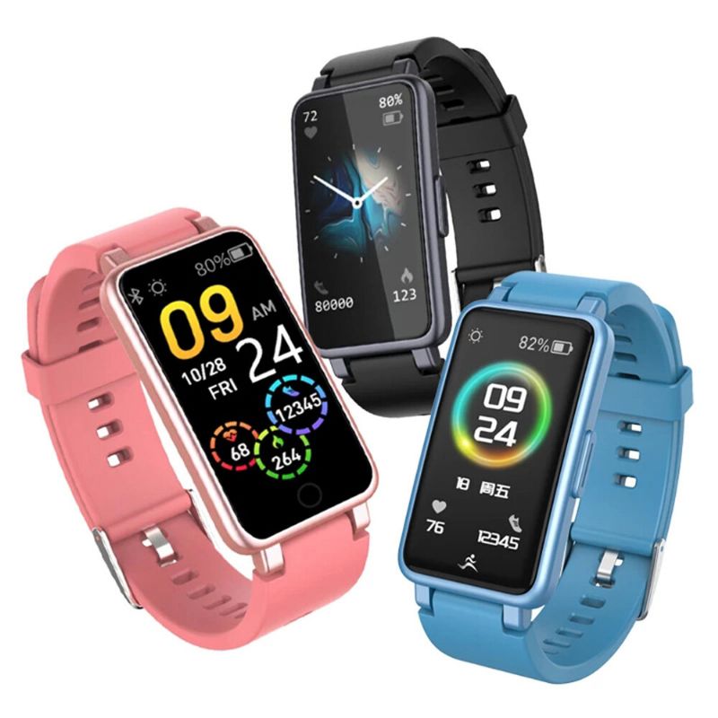 3 Farben Rechteck-zifferblatt Herzfrequenz-oximeter Schrittüberwachung Wasserdichte Sport-multifunktions-digital-smart-uhren