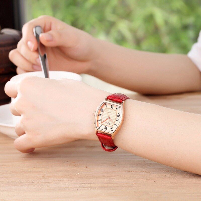 Art Und Weise Beiläufige Römische Ziffer Pu-leder-band-frauen-quarz-uhr-armbanduhr