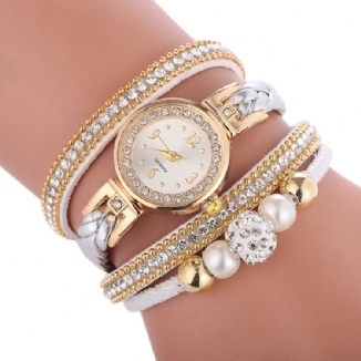 Art-und Weisekreis-armband-diamant-einfaches Vorwahlknopf-damen-kleid-frauen-quarz-uhr