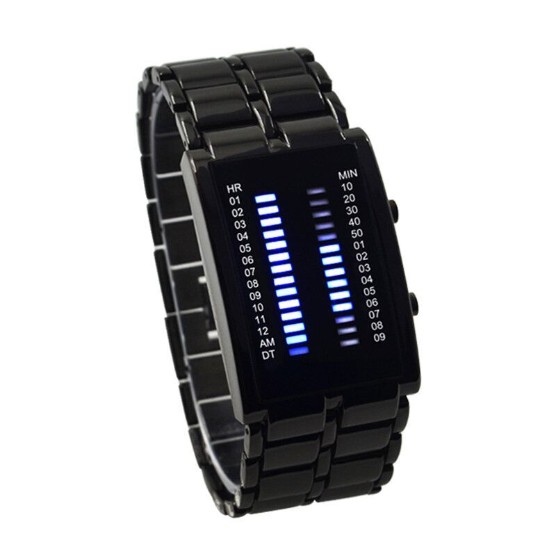 Binary Led Display Herren Business Luminous Wasserdichte Elektronische Digitaluhren