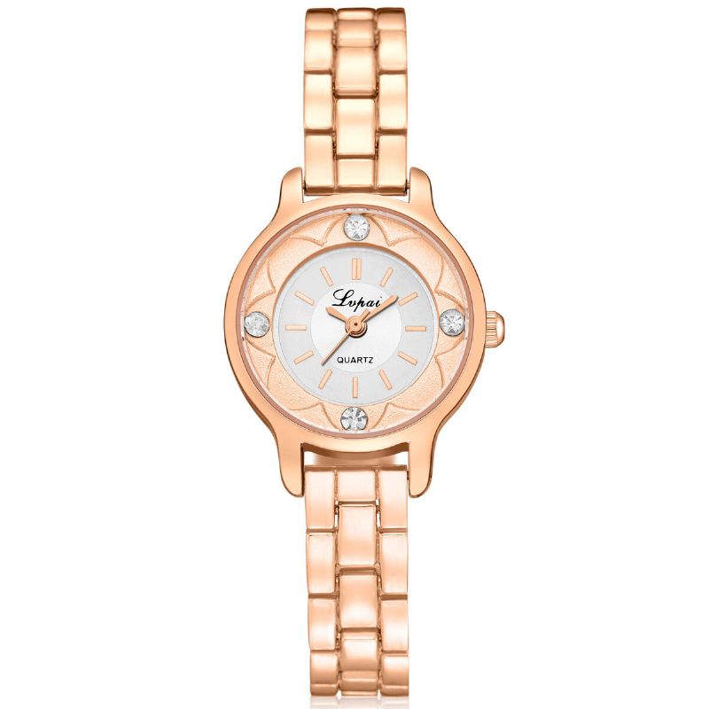 Blumendruck-zifferblatt-damen-armbanduhr-legierungs-diamant-quarz-uhr