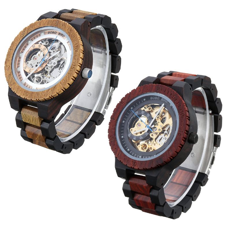 Bobo Bird R05 Männer Holz Leuchthand Armbanduhren Mechanische Uhr