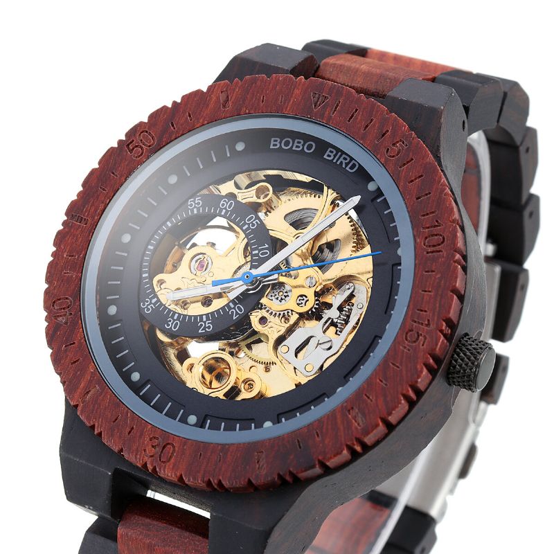 Bobo Bird R05 Männer Holz Leuchthand Armbanduhren Mechanische Uhr