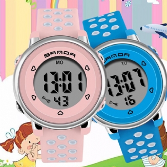 Bunte Uhr Fashion Luminous Display Stoßfeste 12/24-stunden-nette Kinder-digitaluhr