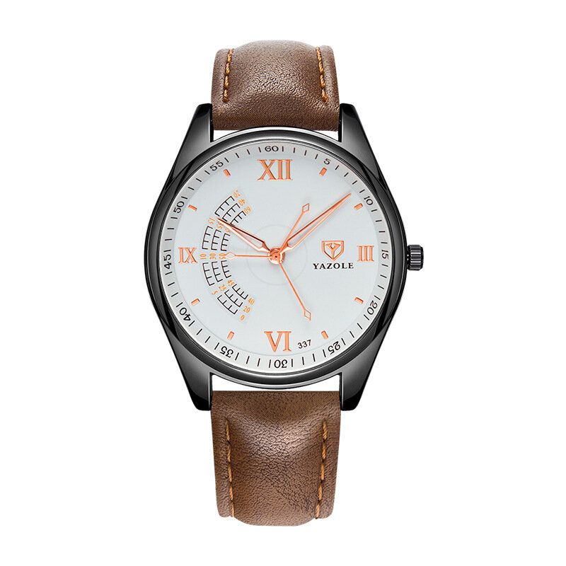 Business Casual Big Roman Numeral Dial Pu-lederband 3 Atm Wasserdichte Herren-quarzuhr