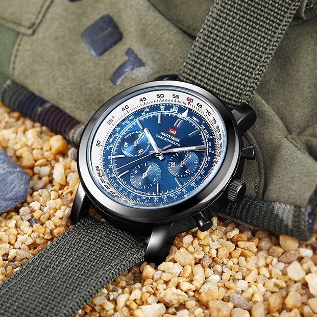 Business Chronograph Mit Großem Zifferblatt Und Echtem Lederarmband Wasserdichte Herren-quarzuhr