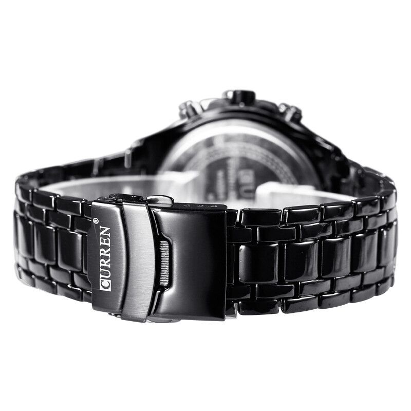 Business Fashion Zeitanzeige Edelstahlband 3atm Wasserdichte Herren Armbanduhr Quarzuhr