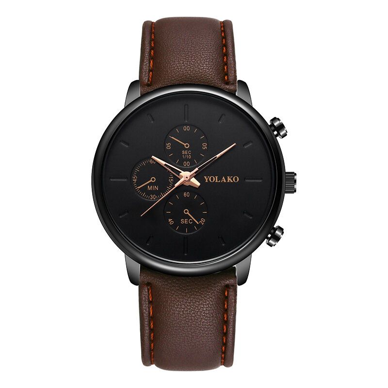 Casual Style Lederband Fahsion Herren Business Watch Quarzuhr