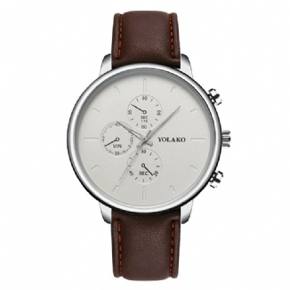 Casual Style Lederband Fahsion Herren Business Watch Quarzuhr