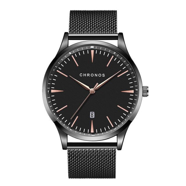 Casual Style Wasserdichte Herren-armbanduhr 40 mm Hardlex-zifferblatt Ultradünne Quarzuhr