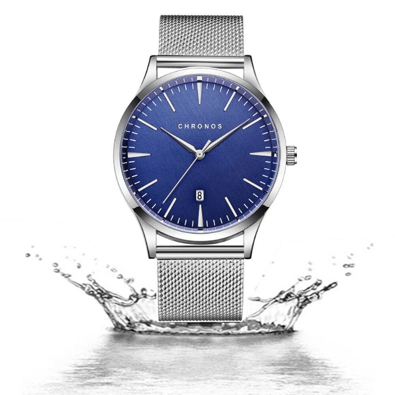 Casual Style Wasserdichte Herren-armbanduhr 40 mm Hardlex-zifferblatt Ultradünne Quarzuhr