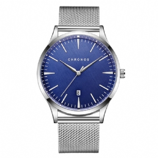 Casual Style Wasserdichte Herren-armbanduhr 40 mm Hardlex-zifferblatt Ultradünne Quarzuhr