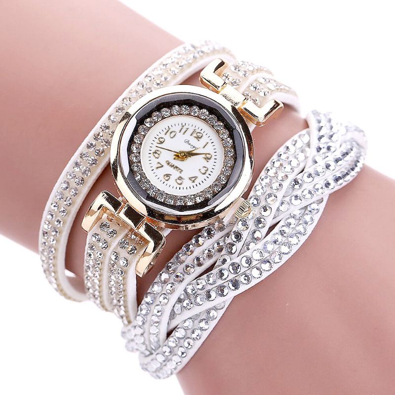 Crystal Retro Style Damenarmbanduhr Kleid Quarzuhren