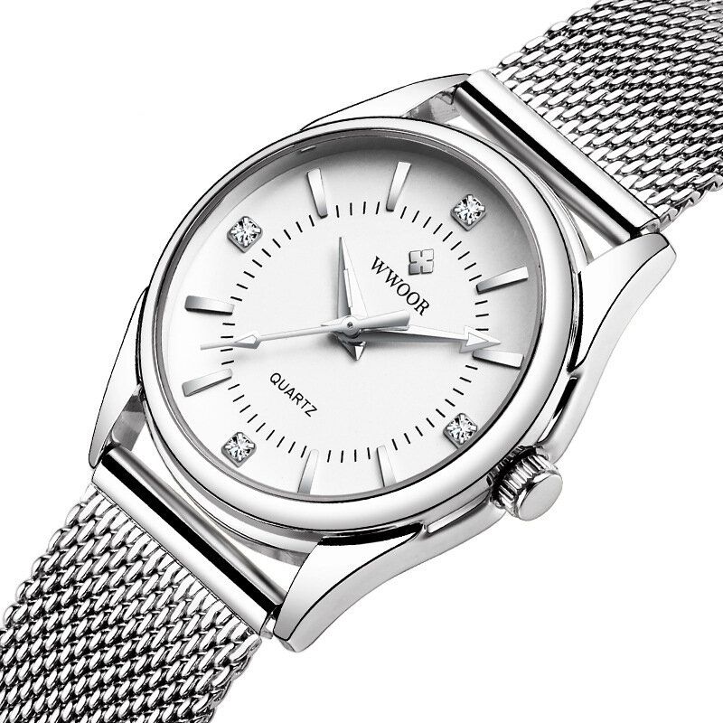 Damen-armbanduhr Im Casual-stil Kleines Zifferblatt Quarzuhr Aus Vollstahl