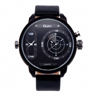 Dual Time Zone Big Dial Creative Watch Einzigartiges Design Herren Quarzuhren