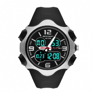 Fashion 12/24 Stunden Stoppuhr Timing Luminous Display Wasserdichte Herren Dual Display Digitaluhr