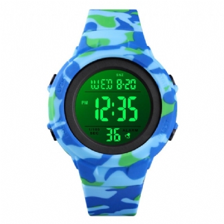 Fashion 50m Wasserdichte Leuchtanzeige Countdown Alarm Stoppuhr Herren Sport Digitaluhr